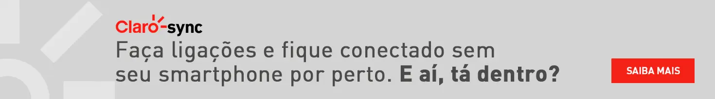 Imagem com o texto: Faça ligações e fique conectado sem seu smartphone por perto. E aí, tá dentro?