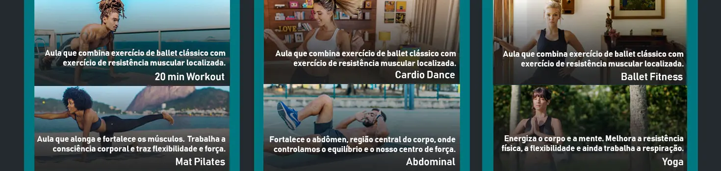 Imagens das diversas atividades feitas com BTFIT