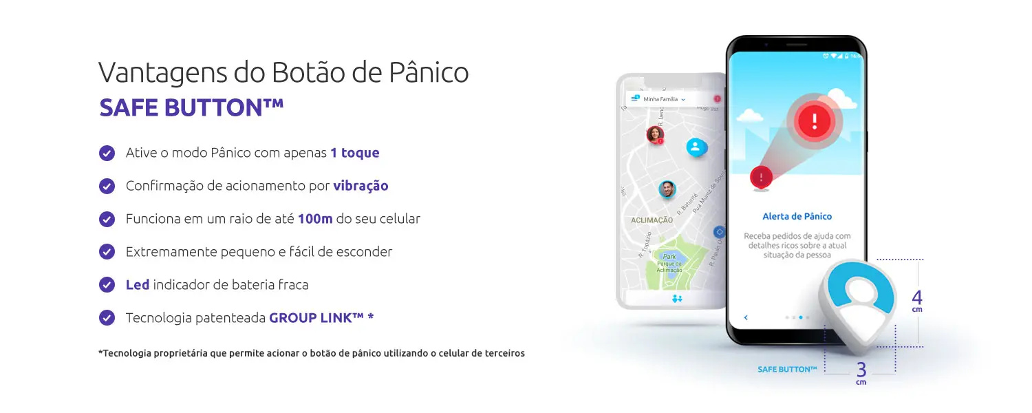 Imagem com o texto das vantagens do botão de pânico