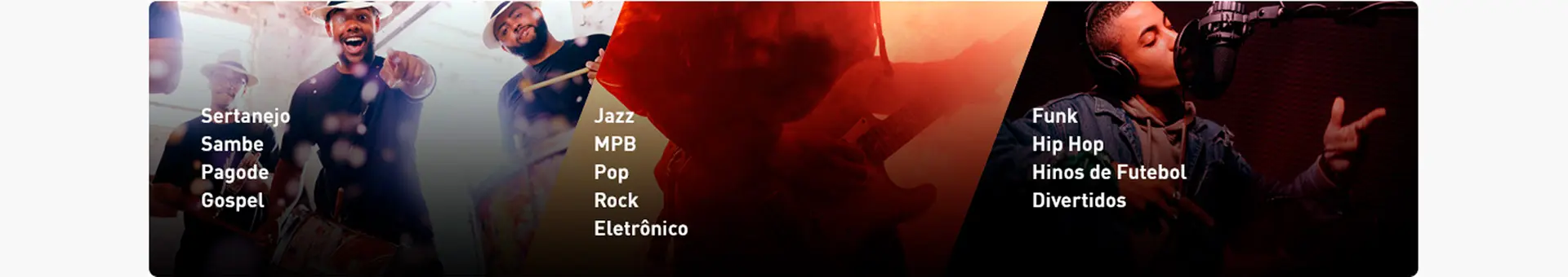 Imagem de homem tocando guitarra, imagem de grupo de pagode, imagem de cantor de hip hop