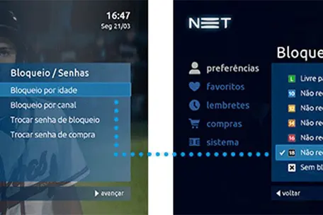 Imagem da configuração para controle dos pais por idade