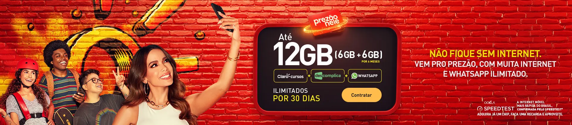 Prezão até 12GB ilimitado por 30 dias. Confira os planos