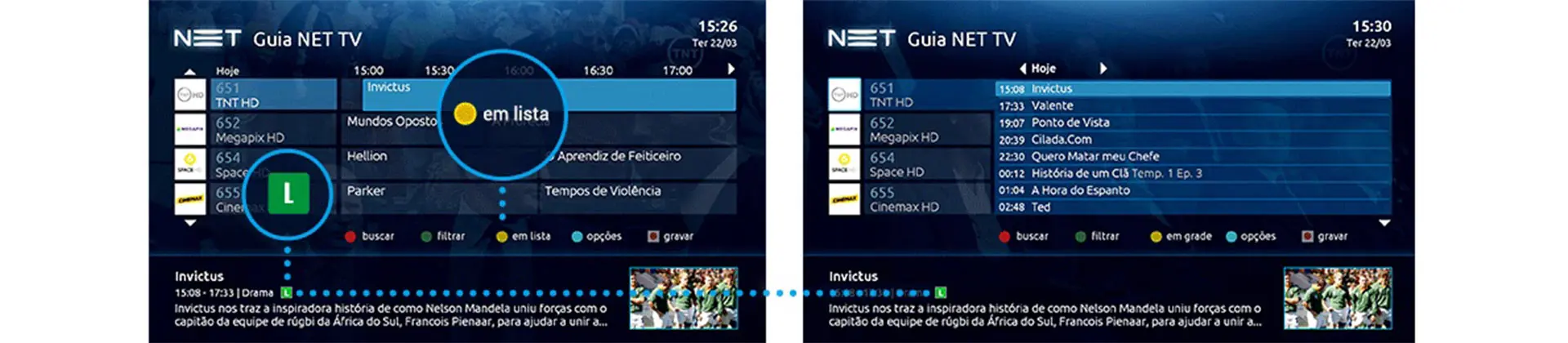 Imagem da tela da TV exibindo a opção de Classificação Indicativa selecionada.