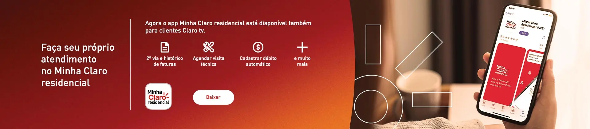 Baixar app minha Claro residencial.