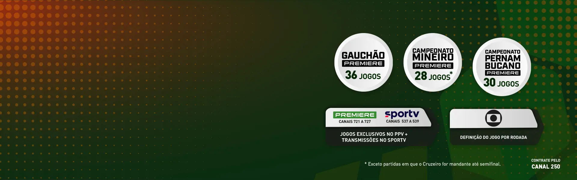 imagem de informações da transmissão dos jogos gaucho, mineiro e pernambucano
