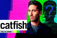 Imagem com um o logo do reality show Catfish