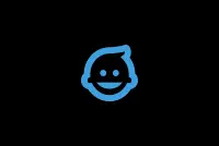 imagem com fundo preto e um simbolo representando uma criança em azul