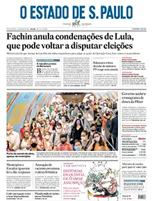 Imagem da capa do jornal Estadão