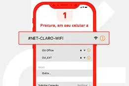 tela de celular exibindo a rede net claro wifi
