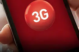 Celular com a imagem do 3G na tela.