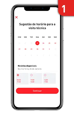 Agendar visita tecnica no app