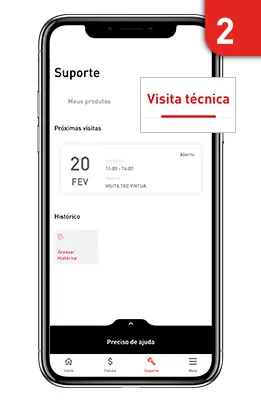 Agendar visita tecnica no app