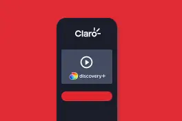 imagem de celular aberto na tela do Discovery+ na Claro