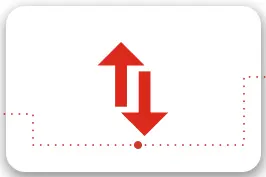 Ilustração mostrando setas apontando para cima e para baixo.