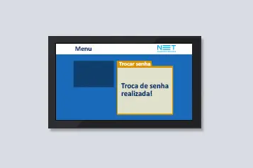 Imagem do menu da TV destacando que a troca de senha foi realizada.
