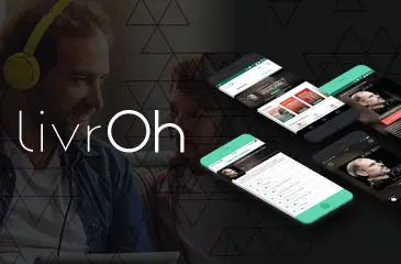 Imagens de vários celulares exibindo o app Livroh.