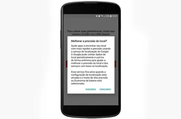 Imagem de um celular com o passo 3.