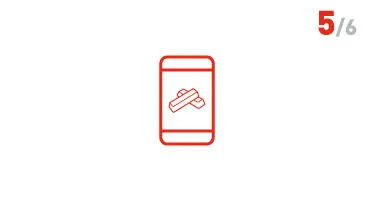 Ilustração de um celular com duas peças no centro.