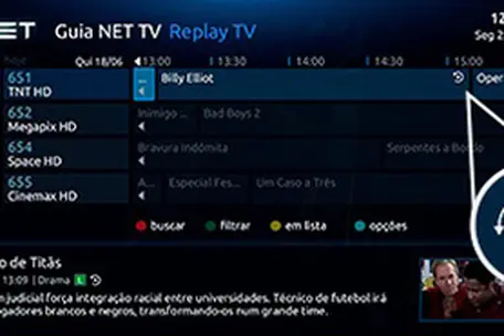 Imagem do menu da Tv sinalizando a função Replay TV.