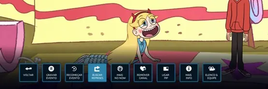 Imagem da tv indicando como fazer busca por reprises.