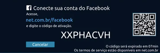 Imagem da opção Redes Sociais na TV - Passo 2 para compartilhamento